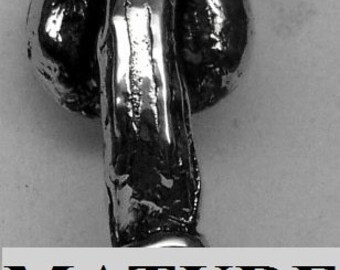 Mature HUGE Ball Sack Penis Tie Tack Solid Sterling Silver Free Domestic Shipping