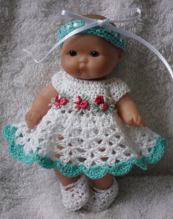 Crochet pattern for Berenguer 5 inch baby doll dress set