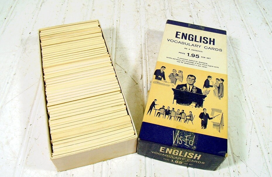 Vintage Vis-ed English Vocabulary Flash Cards Retro Madmen