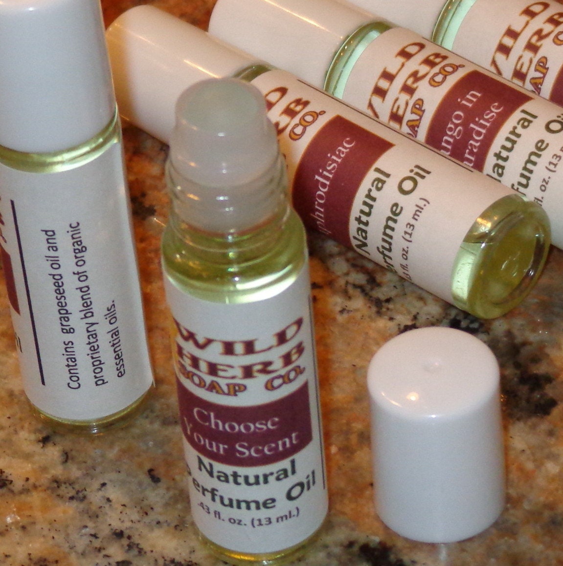 Natural PERFUME OIL Scented Body Oils with Organic by WildHerb