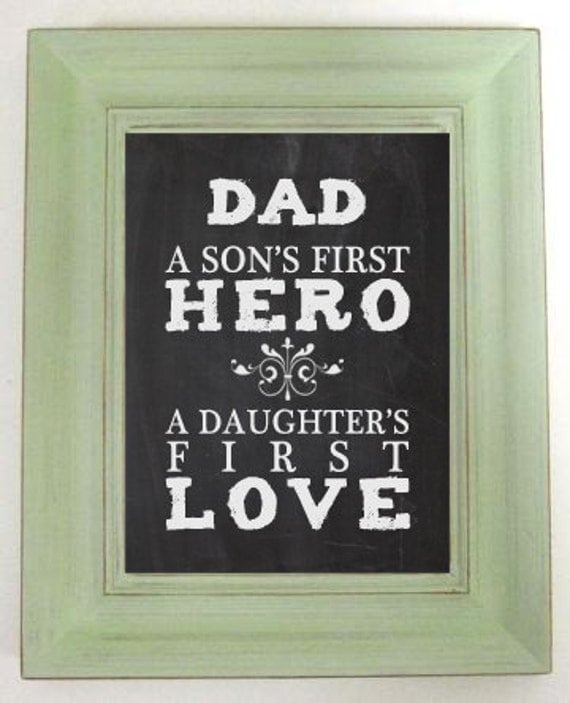 Items similar to DAD A Son's First Hero, A Daughter First Love on a ...