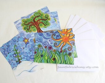 Postcard Set, Original Watercolor Prints, Stationary Set, Original Art Postcards, Travel Postcards, Colorful Cards, Gift for Traveler
