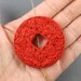 1.75" double sides Carved Red Cinnabar Pendant 1pc
