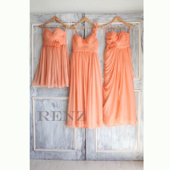 mismatched bridesmaid dresses /mismatch mix match /Bright Peach / dresses /Fairy / Bridesmaid / Party dress/ wedding dress/ Bride