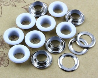 100Pcs 13mm White Round Grommet Eyelet (WRG13)