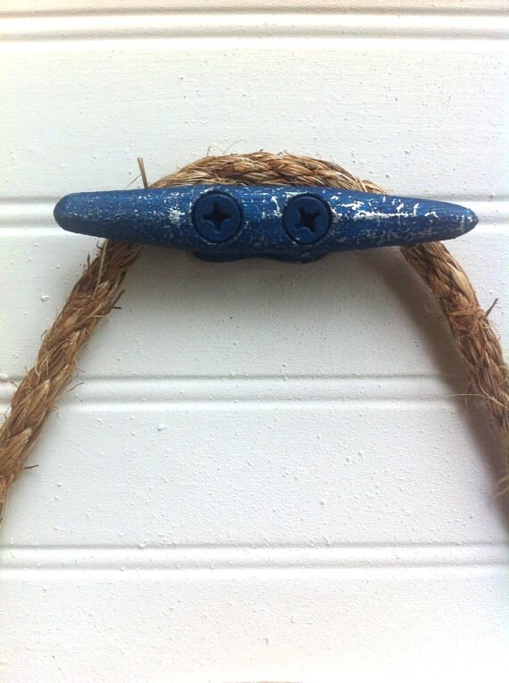 Large Rope nautical mirror boat cleat round beach island