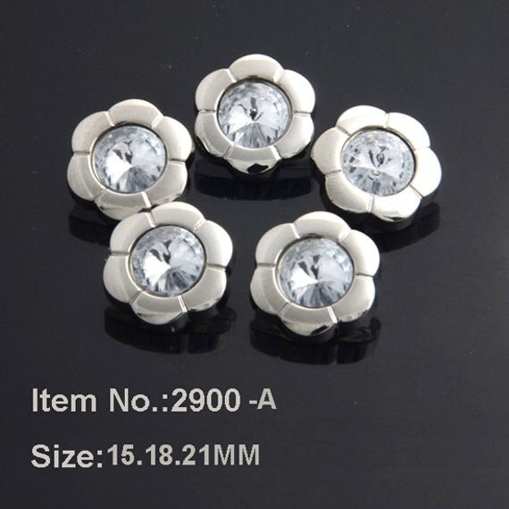 10 Rhinestone Buttons Crystal Clear Rhinestone by TheButtonSisters