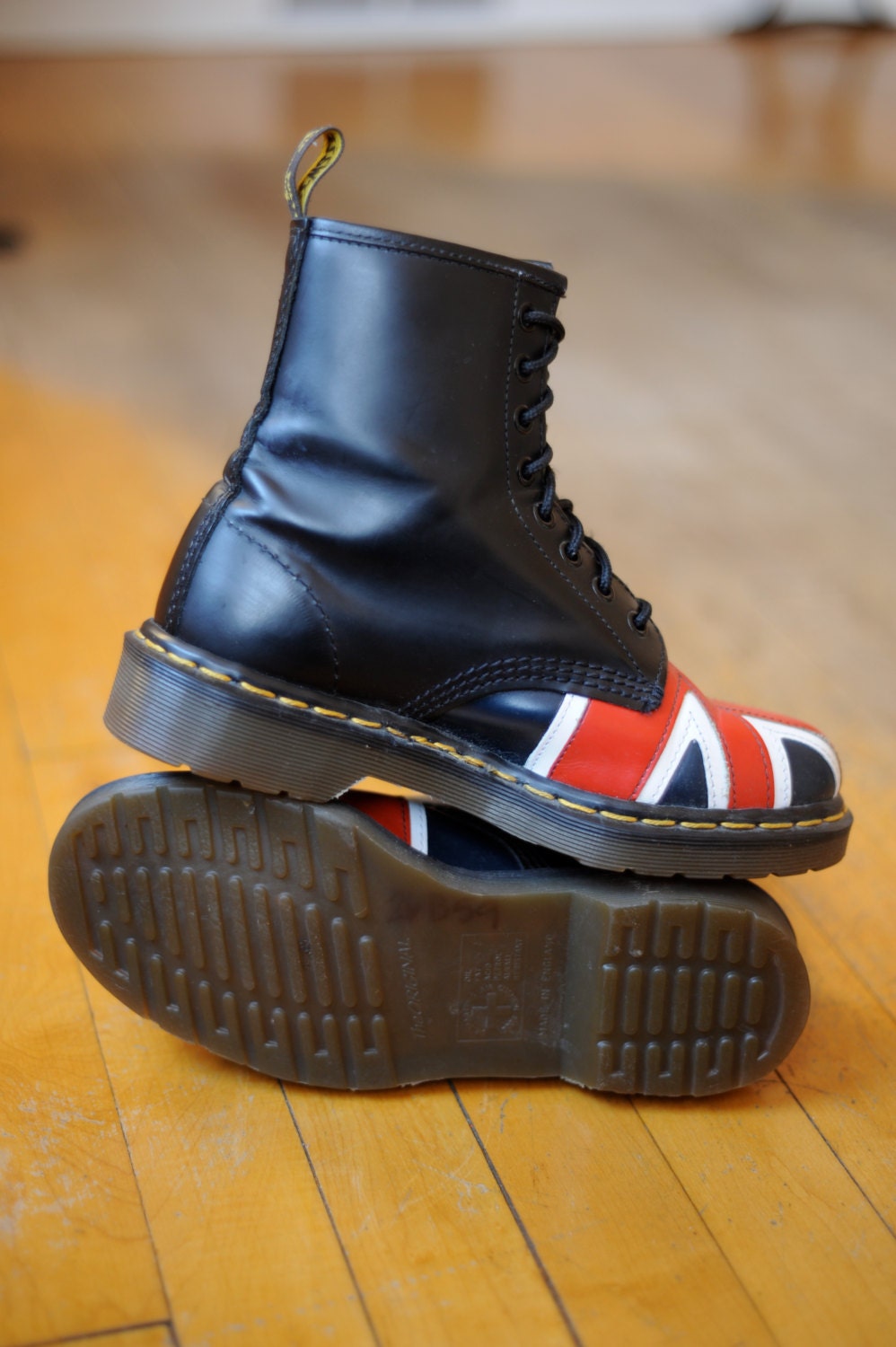 Vintage British Flag Dr. Martens Boots Made in England size UK