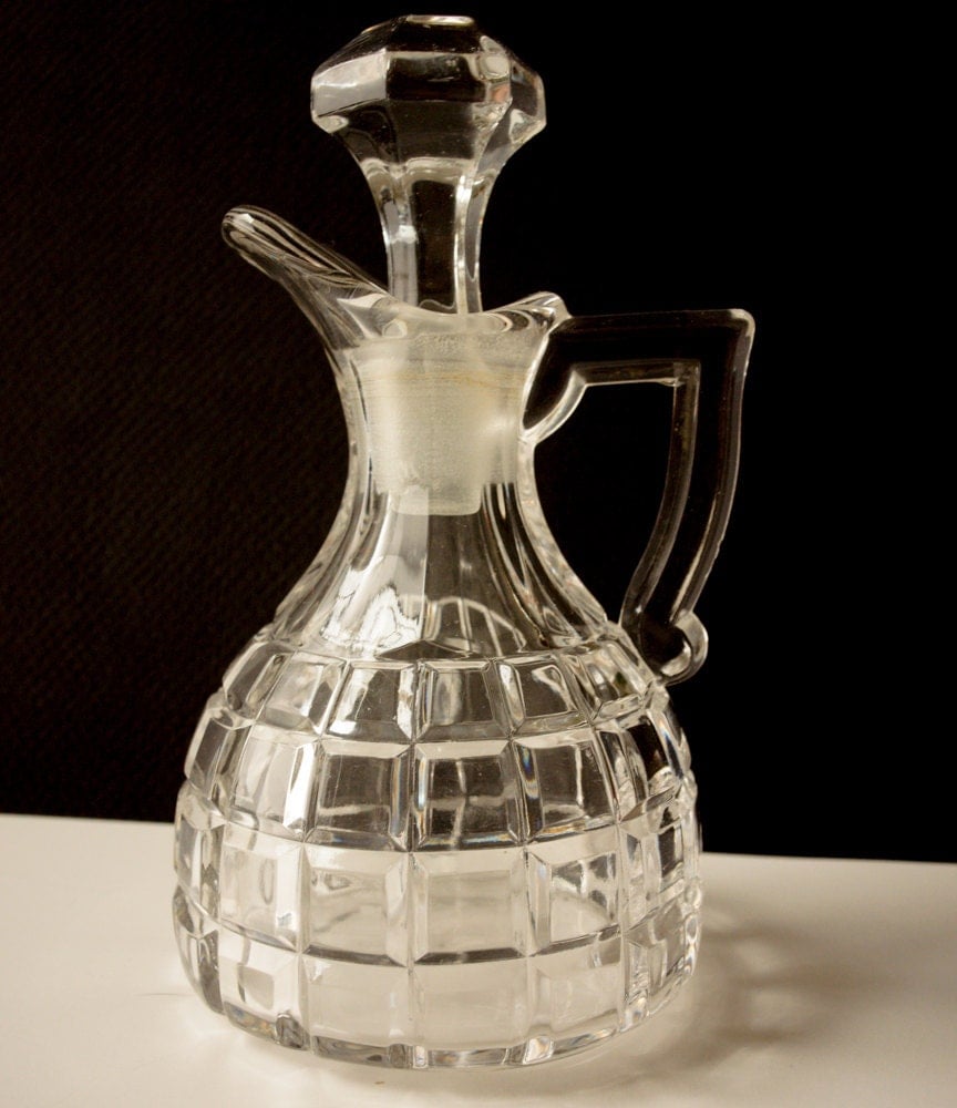 Heisey VICTORIAN CLEAR Oil Cruet Haute Juice