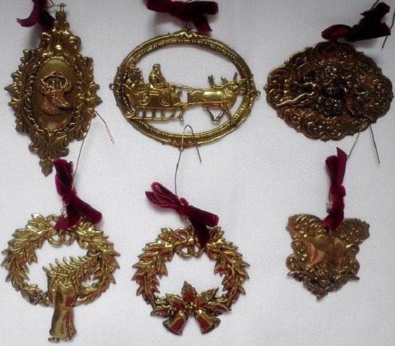 vintage brass christmas ornaments set of 8 vintage brass christmas ornaments set of 8