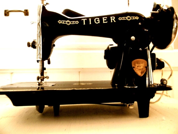 Antique Tiger Portable Electric Sewing Machine