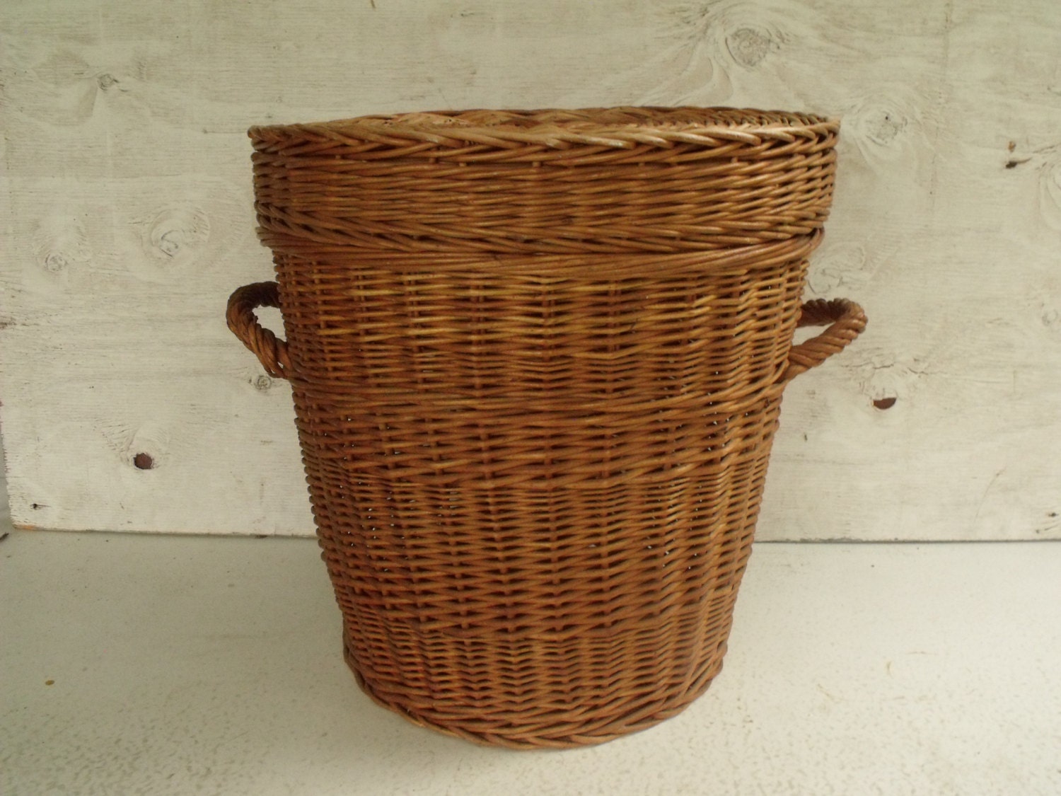 Large Wicker Basket 16 with Lid Sturdy