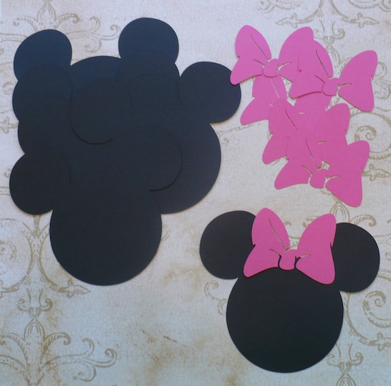 6 Minnie Mouse Head Shapes with Hot Pink by sandylynnbscrapping