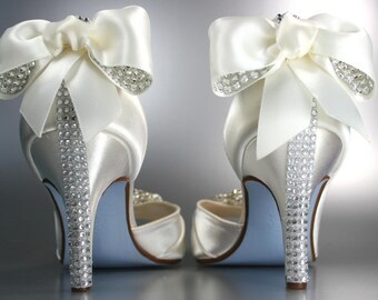 rhinestone ivory bridal shoes