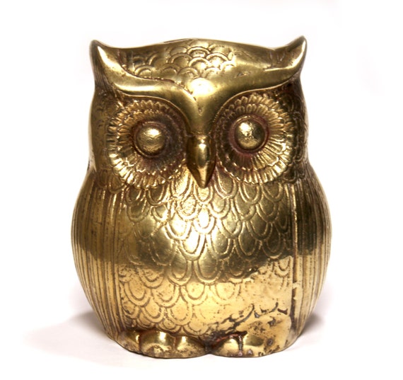 Brass owl coin bank- great for back to school, college dorm, sorority