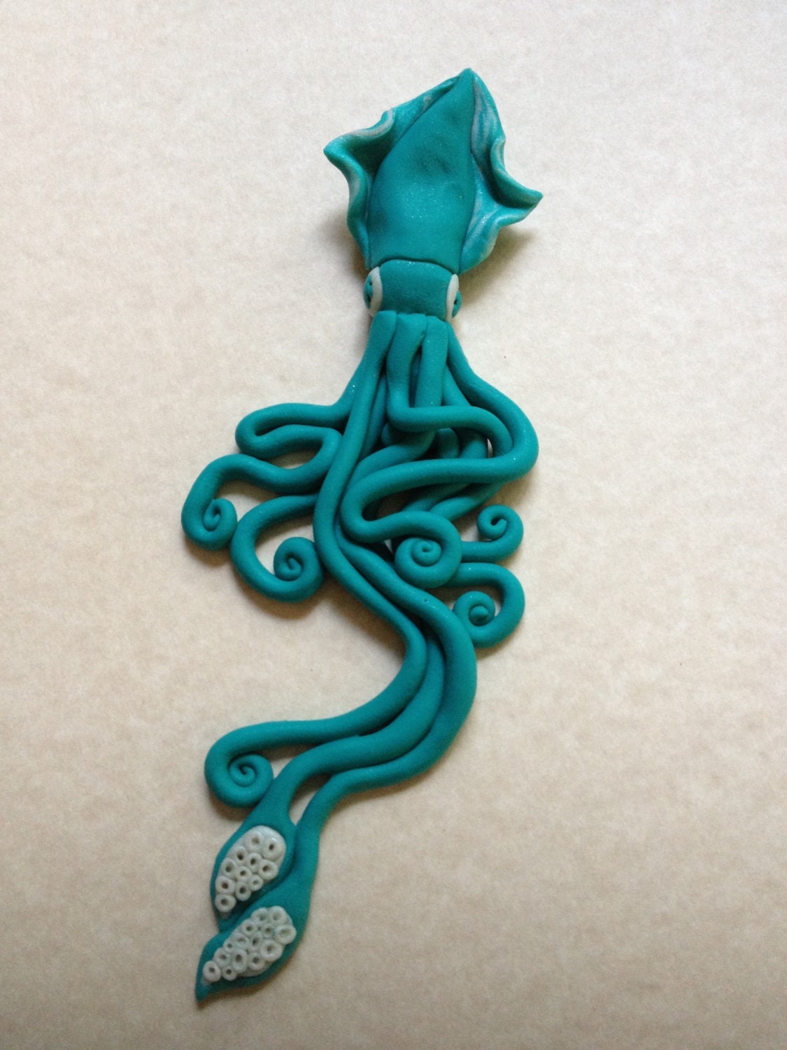 SALE Giant Squid Pendant Polymer Clay Pendant by JBellsGems