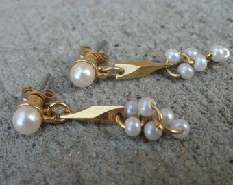 1980s Geometric Dangle Earrings