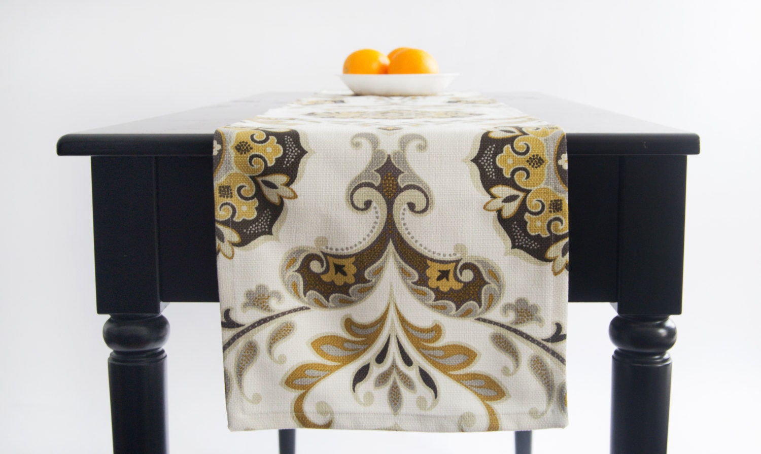 SALE White and Gold Table Runner Table Runner Fall and