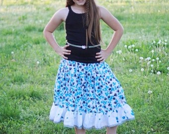 Harmony's Tweens Twirly Lace Skirt PDF Sewing Pattern sizes 7/8 to 15/16