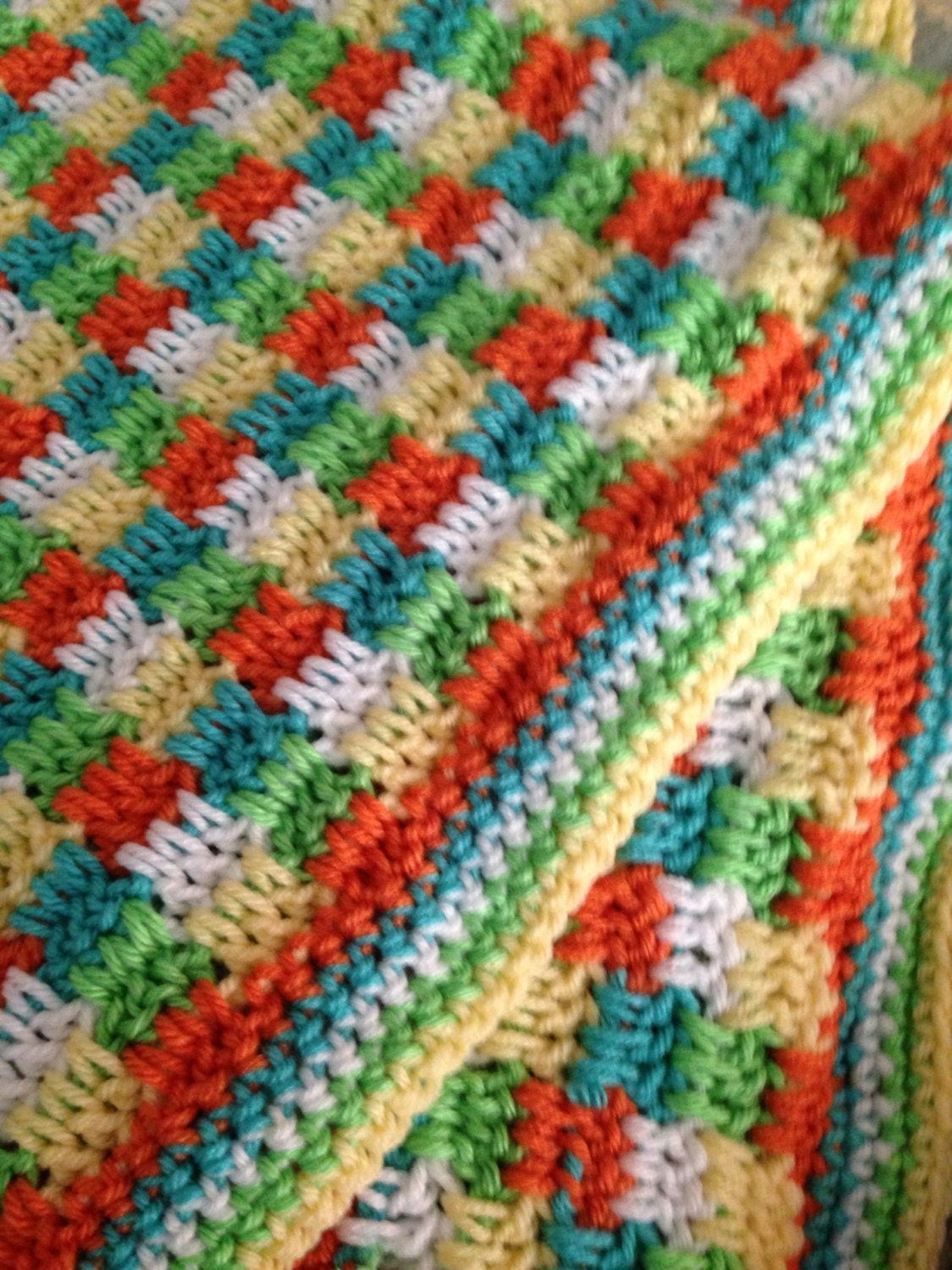 Hand crocheted Bricks Baby Blanket Custom Style by debutantdesigns