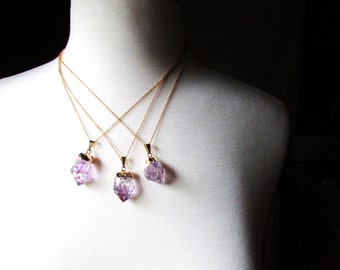 Gold Dipped Amethyst Necklace