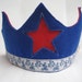 Waldorf Birthday Crown, Wool Felt in Blue and Red, Waldorf Crown with Star - FREE SHIPPING