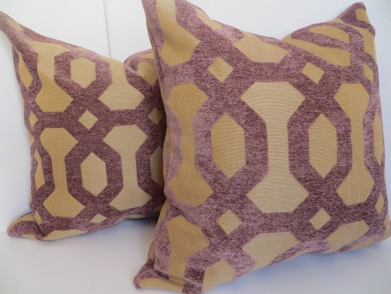 Pair Pillow Covers Purple Pillow Brown Pillow Lavender