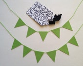 Green Glitter Banner Handmade Fall Halloween Thanksgiving Wedding Decor Baby Birthday Cake Banner Shabby Chic Decor Vintage Decor