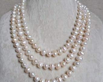 Big pearl necklace | Etsy