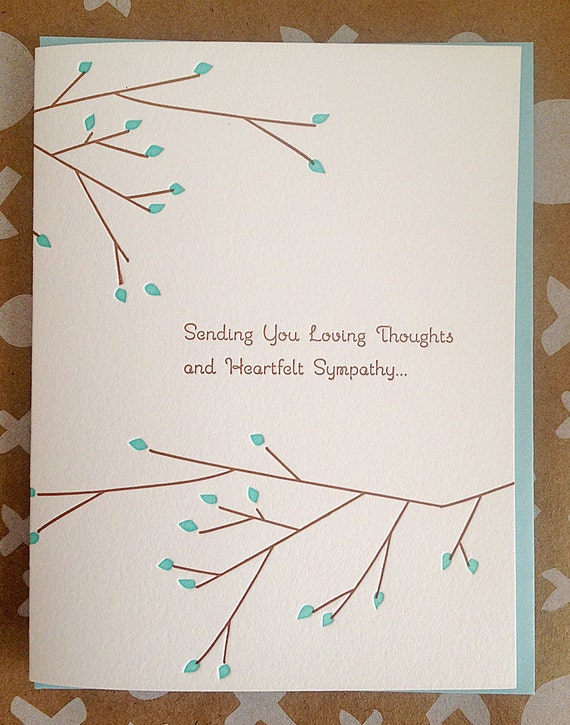Sympathy Card Condolence Card Letterpress Sympathy