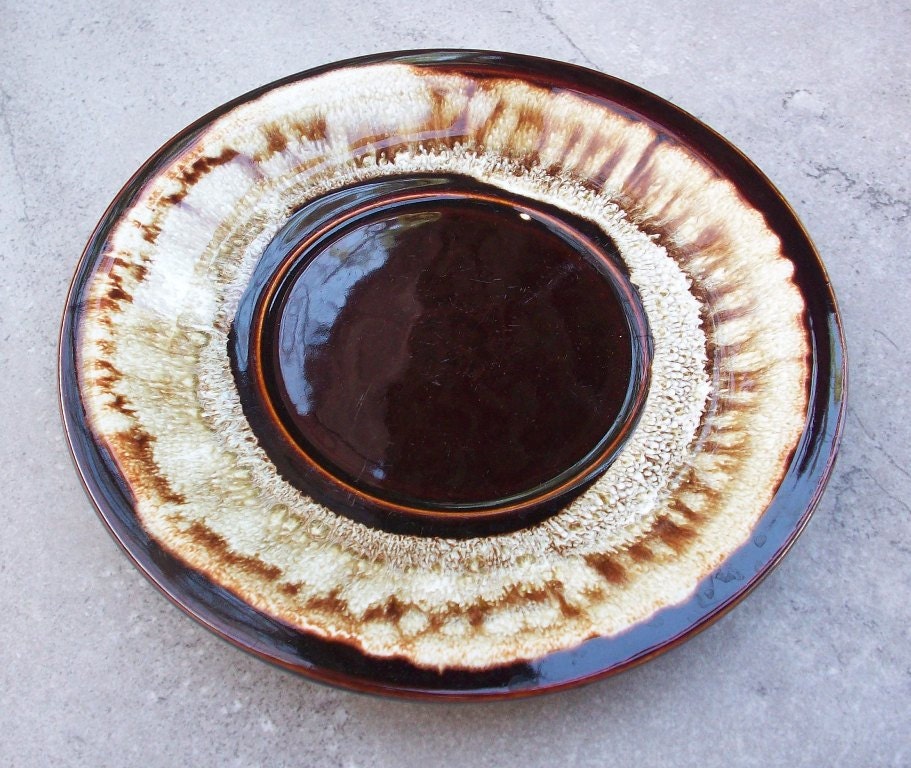 Vintage Pfaltzgraff Brown Drip Pottery Saucer Haute Juice