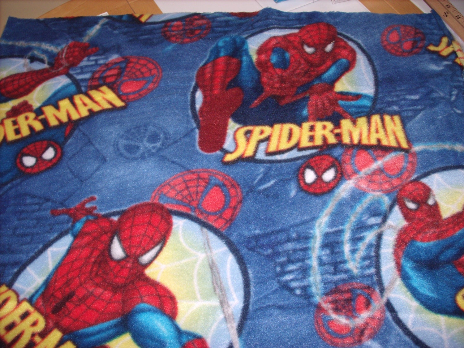 1 yard-fleece fabric Spiderman by craftsplusgiftshop on Etsy