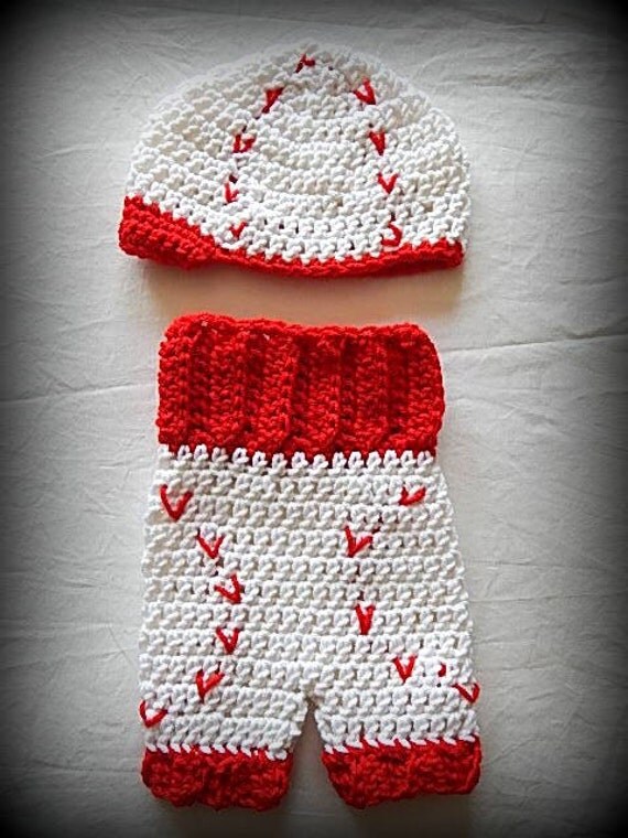 Items similar to Crochet Baby Baseball pant and Hat Set Ready To Ship