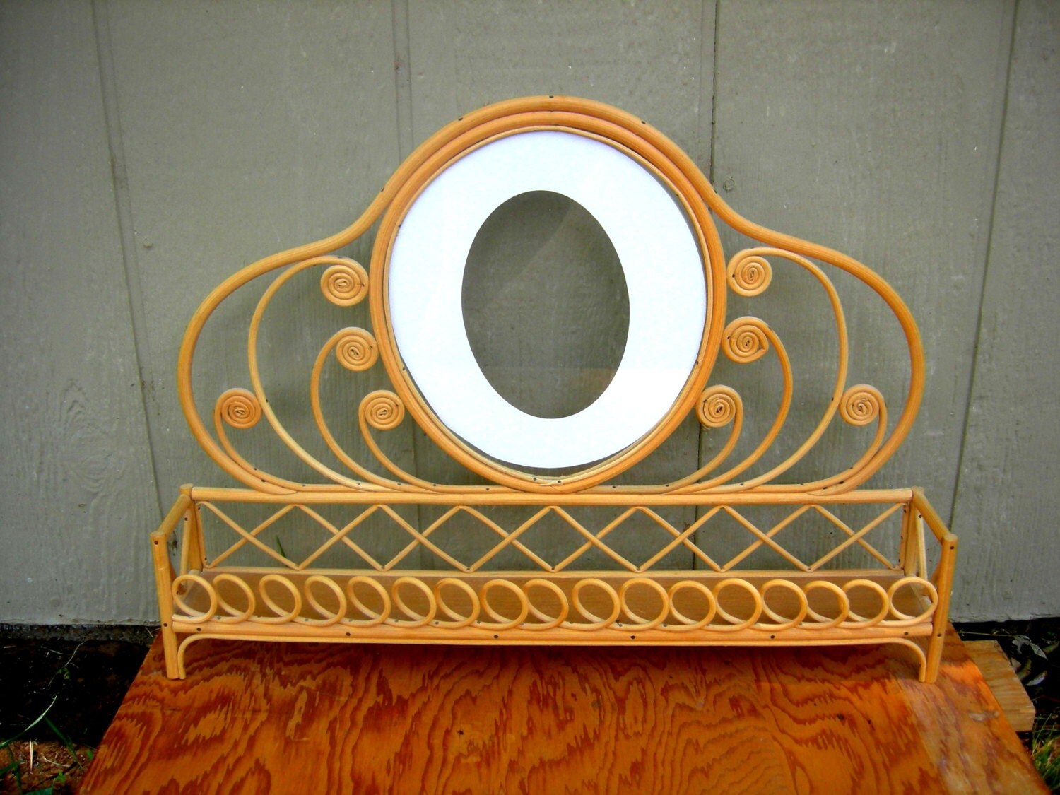 Vintage rattan what not shelf Haute Juice