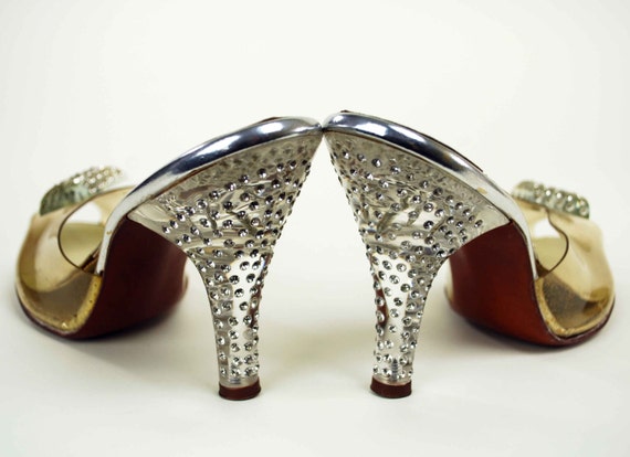 red lucite heels