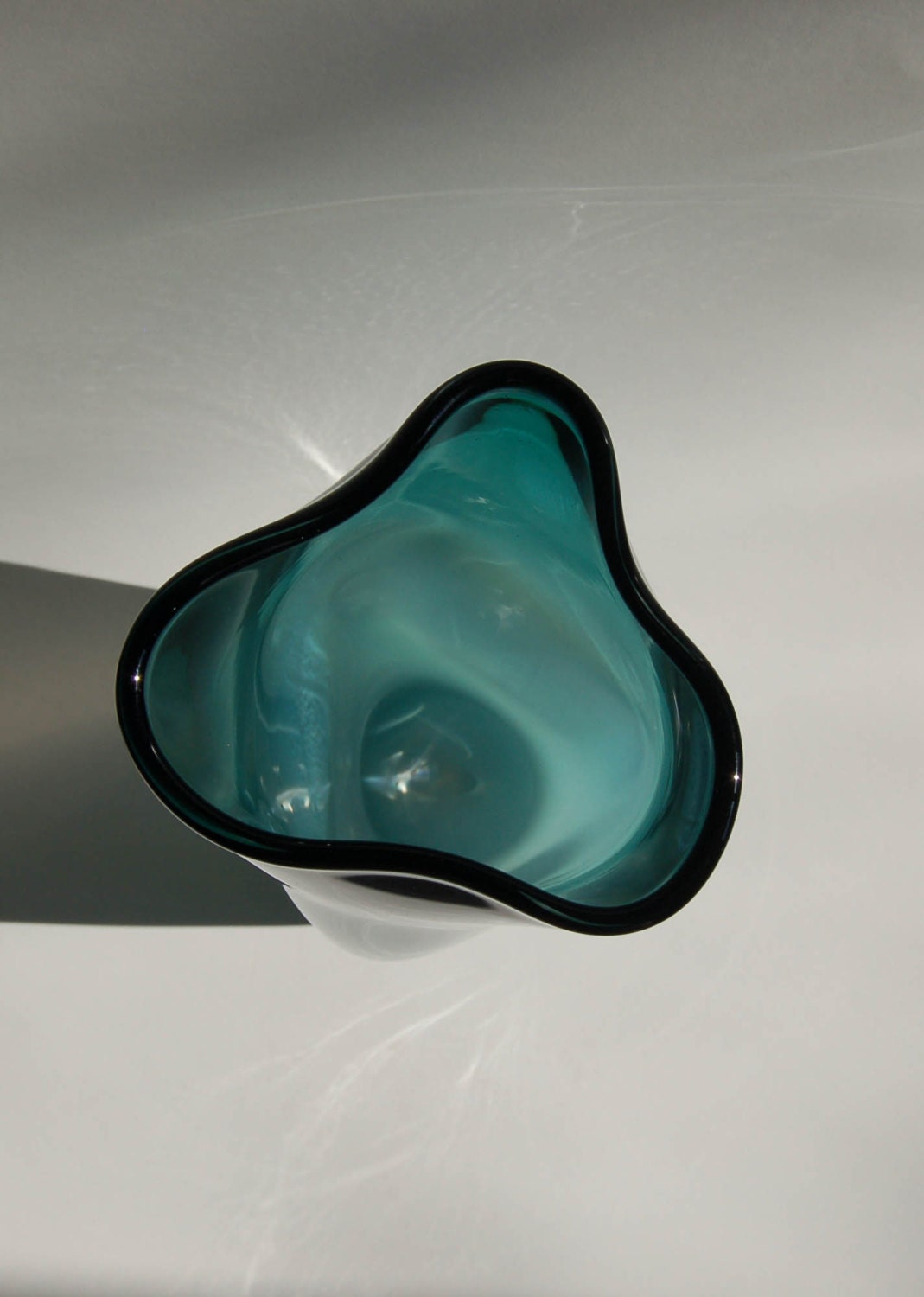 Dark Teal Two Tone Triangular Vase Jug Vessel by ReflectiveIndex