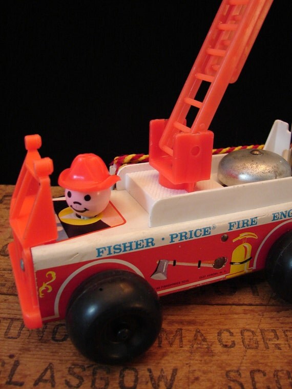 Upcycled Vintage Fisher Price Fire Truck Lamp