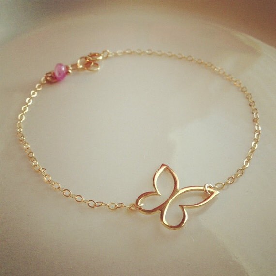 Gold Butterfly Bracelet Everyday Jewelry Available in