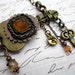 SALE Steampunk Key Necklace Handmade Beaded Jewelry Short Boho Repurposed Mixed Metal