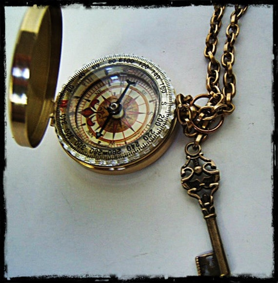Fully Functional 3" Brass compass, Steampunk, Nautical, Father's day, Graduation gift, Groomsmen gift, costume, cosplay, Burning Man by OntheWingsofSteam steampunk buy now online