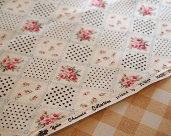 Vintage floral fabric, floral print fabric, floral bouquet fabrics, YUWA Yoko Okamoto Fabric Collection, fat quarter