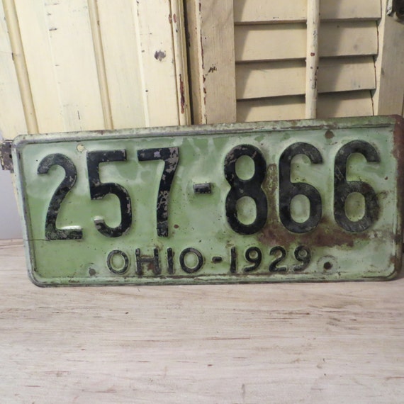 1929 Antique Ohio LIcense Plate Ohio License by oZdOinGItagaiN