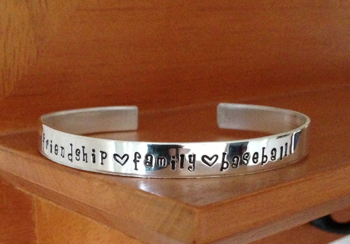 Personalized Sterling Silver Hand Stamped Cuff Bracelet