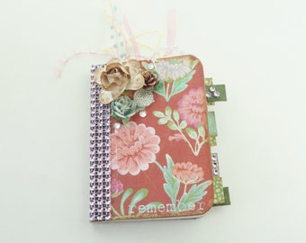 Mini Journal, Altered Mini Notebook, Notebook, Journal, Floral Journal, Booklet, Mini Notebook