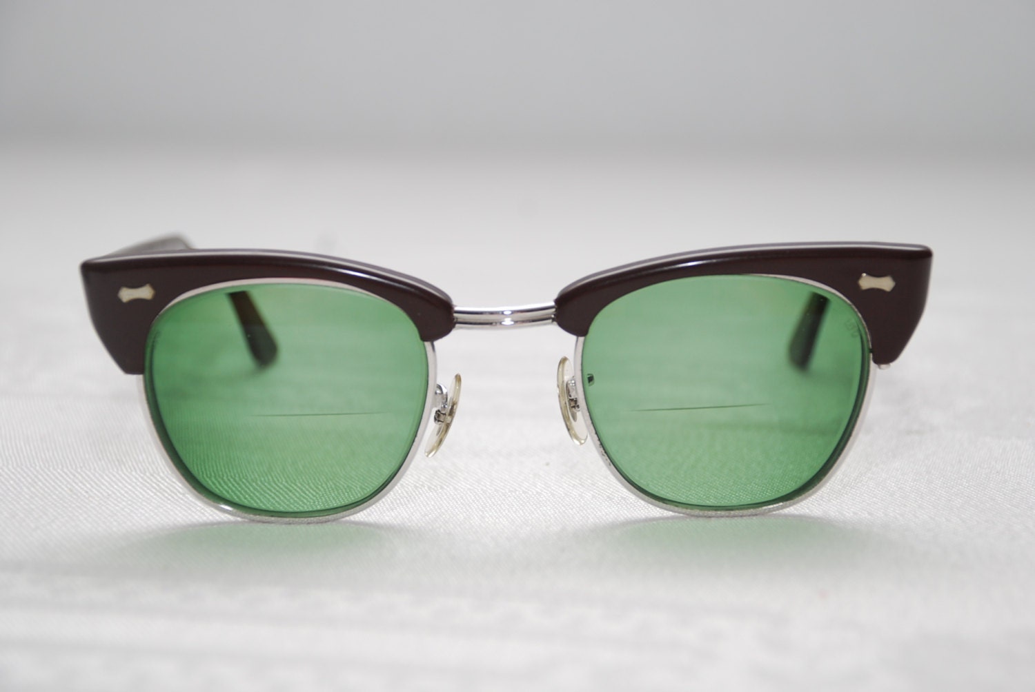 Vintage Cat Eye Prescription Sunglasses Brown Plastic and