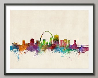 St Louis Skyline, St Louis Missouri Cityscape Art Print (984)