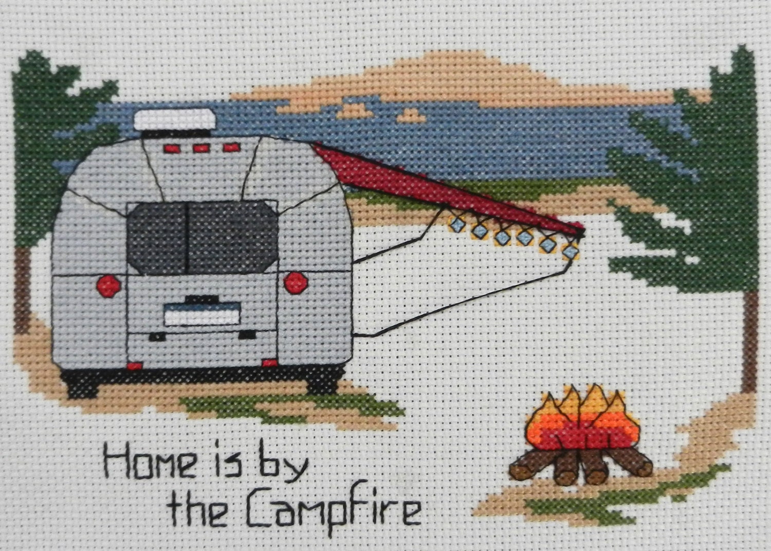 KIT Camping Counted Cross Stitch Airstream Home is