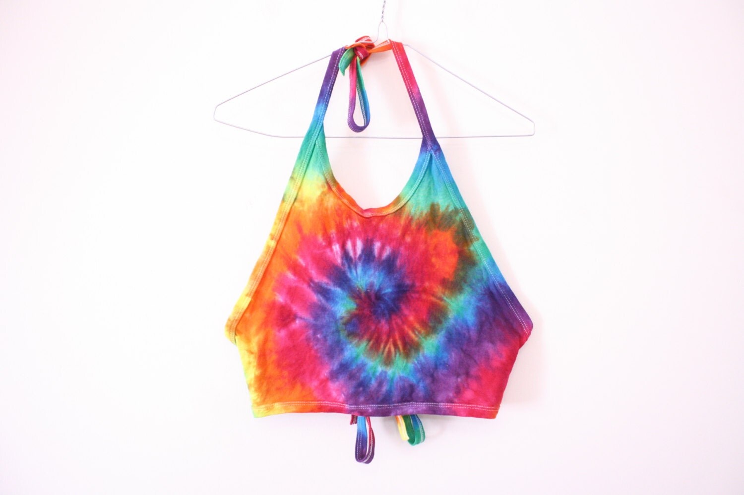 tie dye halter crop top