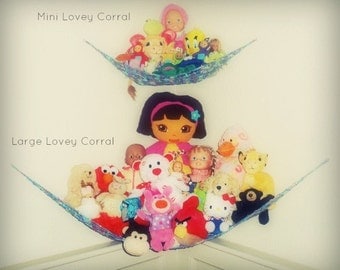 Toy Storage Organizer - Set of TWO "Lovey Corrals" in Your Choice of Colors - for Stuffed Animals