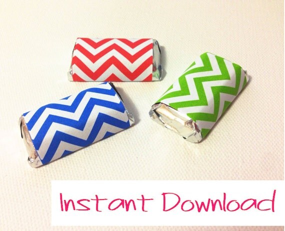 DIY Printable Chevron Mini Candy Wrappers **Instant Download** Il_570xn